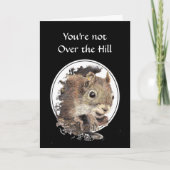 Funny Over the Hill Birthday Squirrel Card Kaart (Voorkant)