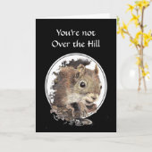 Funny Over the Hill Birthday Squirrel Card Kaart (Gele Bloem)