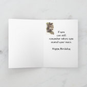 Funny Over the Hill Birthday Squirrel Card Kaart (Binnen)