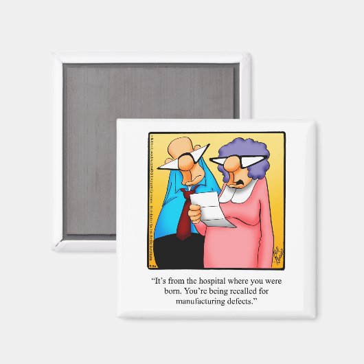 Funny Over the Hill Humor Magnet (Voorkant / Achterkant)