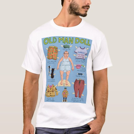 FUNNY Over the Hill - Old MAN Paper Doll. T-shirt (Voorkant)