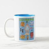 FUNNY Over the Hill - Old MAN Paper Doll. Tweekleurige Koffiemok (Links)