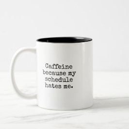 Funny Overbooked Coffee Lover Mug Tweekleurige Koffiemok