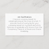 Funny Overdenkende Specialist Visitekaartje (Achterkant)