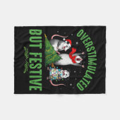 Funny Overstimulated But Festive Christmas Ssum Ho Fleece Deken (Voorkant (Horizontaal))