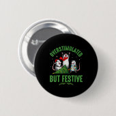 Funny Overstimulated But Festive Christmas Ssum Ho Ronde Button 5,7 Cm (Voorkant /achterkant)