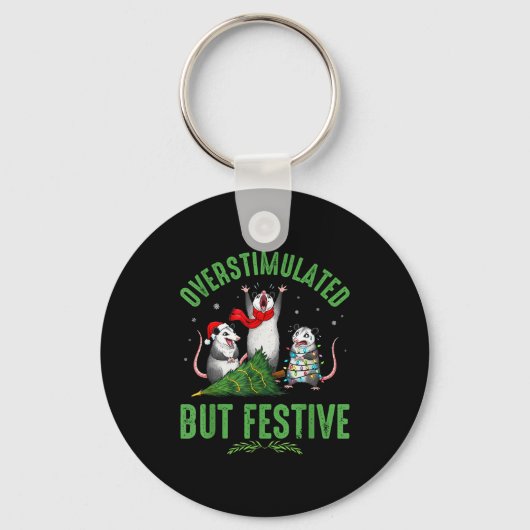 Funny Overstimulated But Festive Christmas Ssum Ho Sleutelhanger (Voorkant)