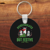 Funny Overstimulated But Festive Christmas Ssum Ho Sleutelhanger (Voorkant)