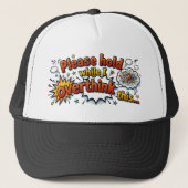 Funny Overthinker Retro Comic Style Trucker Hat Pet (Voorkant)