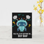 Funny Overthinking Robot Beep Boop Moment  Kaart (Gele Bloem)