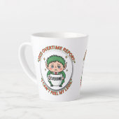 Funny Overtime Elf Christmas Coffee Mug – Office B Latte Mok (Linkerhoek)