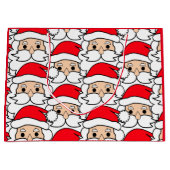 Funny Overvolle Santa Claus Face Gift Bag Groot Cadeauzakje (Voorkant)