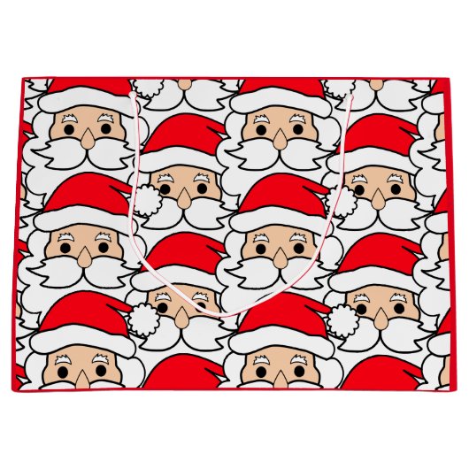 Funny Overvolle Santa Claus Face Gift Bag Groot Cadeauzakje (Voorkant)