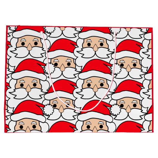 Funny Overvolle Santa Claus Face Gift Bag Groot Cadeauzakje (Achterkant)