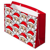 Funny Overvolle Santa Claus Face Gift Bag Groot Cadeauzakje (Achterkant Gekanteld)