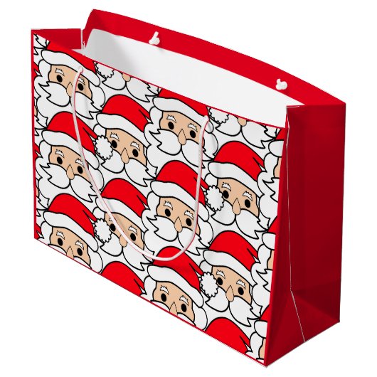 Funny Overvolle Santa Claus Face Gift Bag Groot Cadeauzakje (Achterkant Gekanteld)
