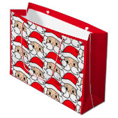 Funny Overvolle Santa Claus Face Gift Bag Groot Cadeauzakje (Voorkant Gekanteld)