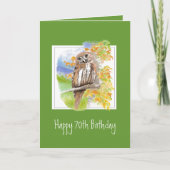 Funny Owl 70th Birthday Getting Ouder Kaart (Voorkant)