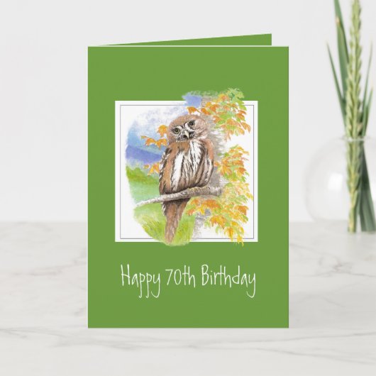 Funny Owl 70th Birthday Getting Ouder Kaart (Voorkant)
