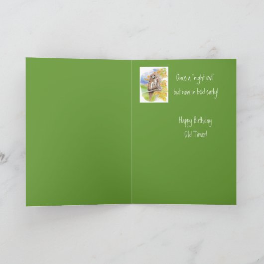 Funny Owl 70th Birthday Getting Ouder Kaart (Binnen)