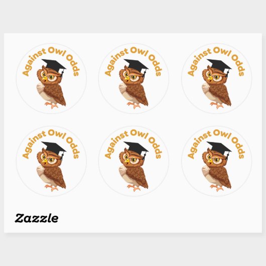 Funny Owl Afstuderen Sticker (Vel)