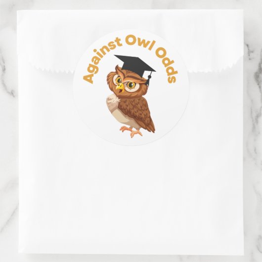 Funny Owl Afstuderen Sticker (Tas)