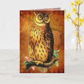 Funny Owl Birthday Card Kaart (Gele Bloem)