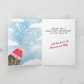 Funny owl breien met handgemaakte kerstmanden feestdagen kaart (Binnen)