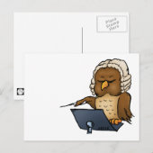 Funny Owl Conductor Cartoon Briefkaart (Voorkant / Achterkant)