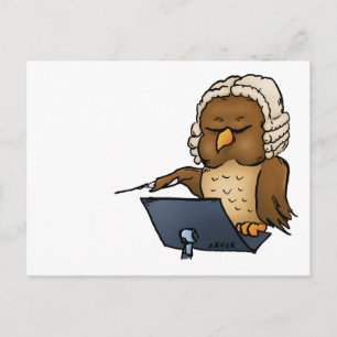 Funny Owl Conductor Cartoon Briefkaart