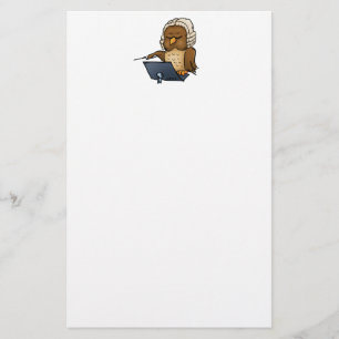 Funny Owl Conductor Cartoon Briefpapier
