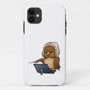 Funny Owl Conductor Cartoon iPhone 11 Hoesje