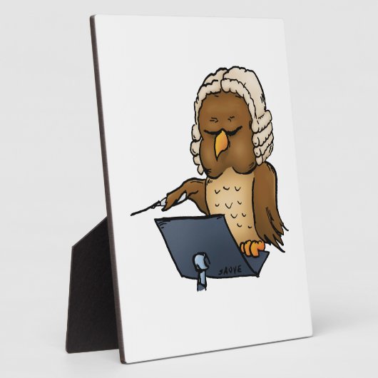 Funny Owl Conductor Cartoon Fotoplaat (Zijkant)