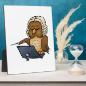 Funny Owl Conductor Cartoon Fotoplaat (Zijkant)