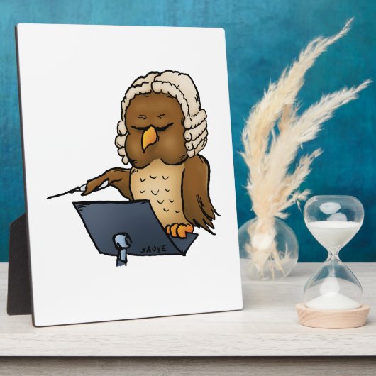 Funny Owl Conductor Cartoon Fotoplaat (Zijkant)