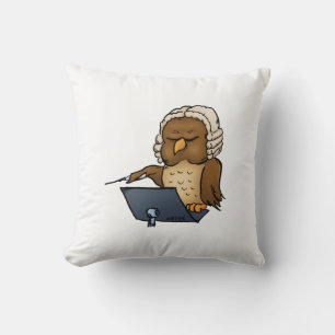 Funny Owl Conductor Cartoon Kussen