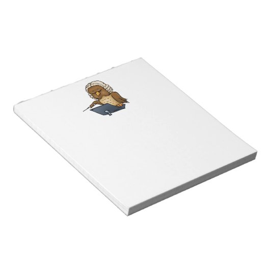 Funny Owl Conductor Cartoon Notitieblok (Schuin)