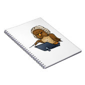 Funny Owl Conductor Cartoon Notitieboek (Rechterzijde)