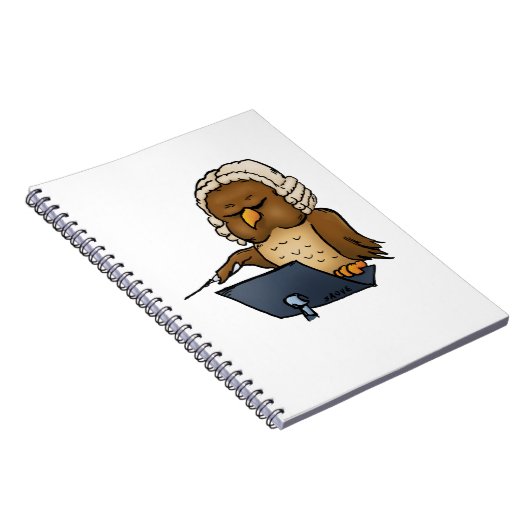 Funny Owl Conductor Cartoon Notitieboek (Rechterzijde)