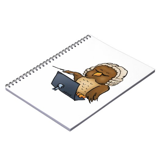 Funny Owl Conductor Cartoon Notitieboek (Linkerzijde)