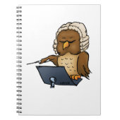 Funny Owl Conductor Cartoon Notitieboek (Voorkant)