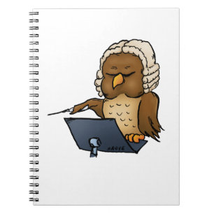 Funny Owl Conductor Cartoon Notitieboek