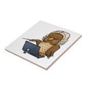 Funny Owl Conductor Cartoon Tegeltje (Zijkant)