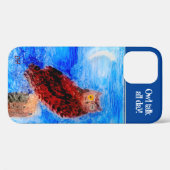 Funny Owl Custom Text geparafeerd Case-Mate iPhone Case (Achterkant (horizontaal))