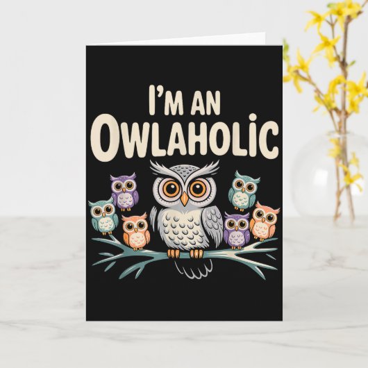 Funny Owl Design For Men Women Boys Girls Toddlers Kaart (Gele Bloem)