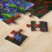 Funny Owl Forest Moon Whimsical Creationarts Legpuzzel (Zijkant)