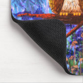 Funny Owl Forest Moon Whimsical Creationarts Muismat (Hoek)