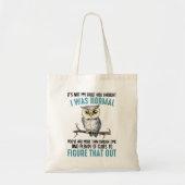 Funny Owl Gezegde Tote Bag (Voorkant)