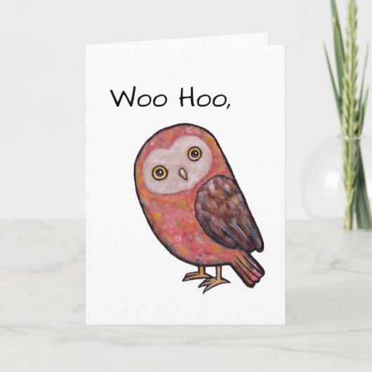Funny Owl Happy Birthday Kaart Owl Wenskaart (Voorkant)