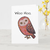 Funny Owl Happy Birthday Kaart Owl Wenskaart (Gele Bloem)